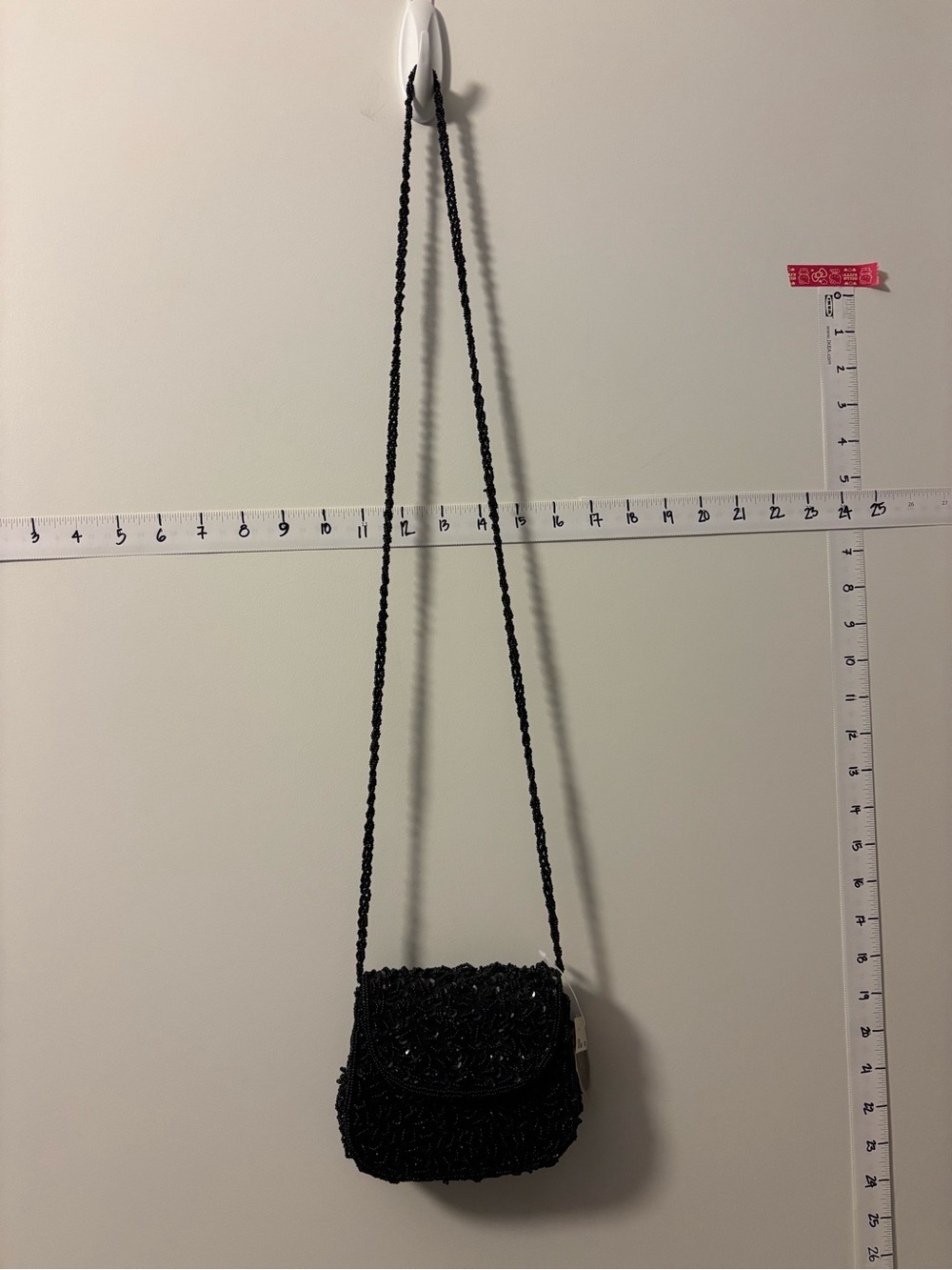 Beaded Mini Flap Crossbody Bag - Black - Picture 2 of 5
